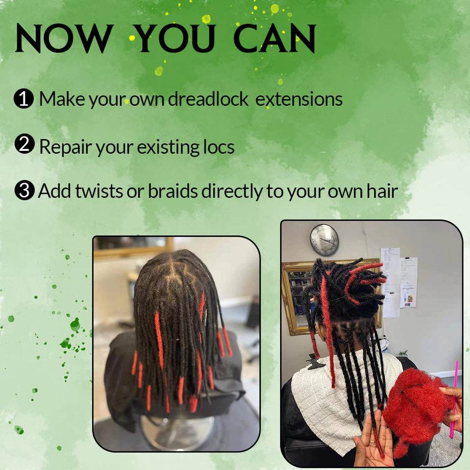 Cheveux humains, Pompous Silk African Reggae Braid Velvet Afro Kinky Bulk Dreadlock 50g/pack - Afrotix