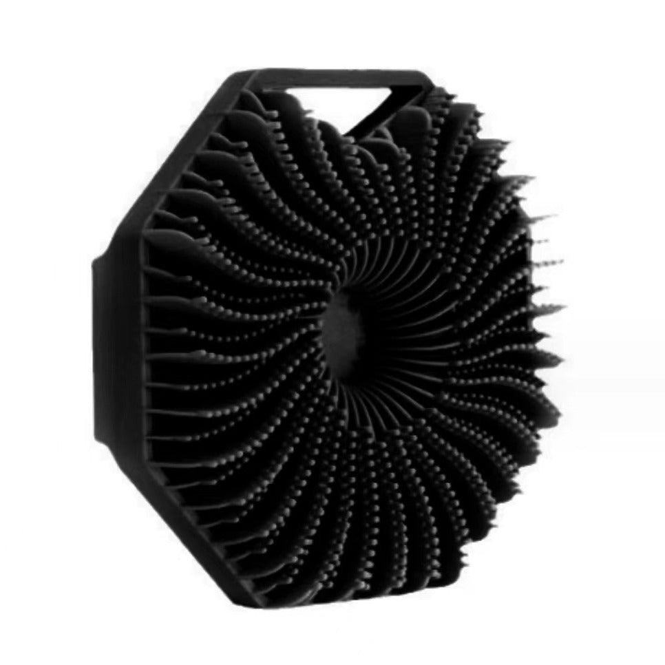 Brosse de massage de bain polygonale portable en silicone