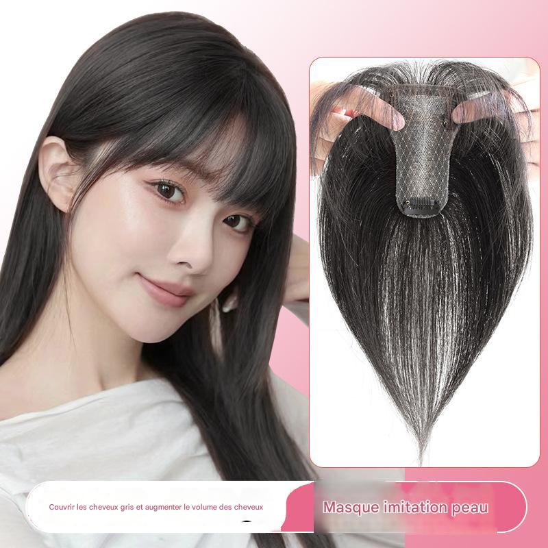 Wig Piece Real Hair Head French Bangs Skull - Afrotix #