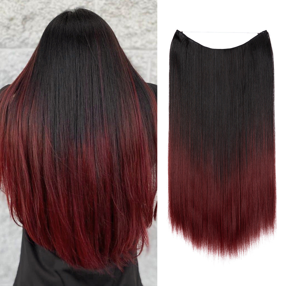 Wigs Women's Natural Wigs, One-piece Long Straight Hair, High-temperature Silk Fish Line Hair Extensions Afrotix