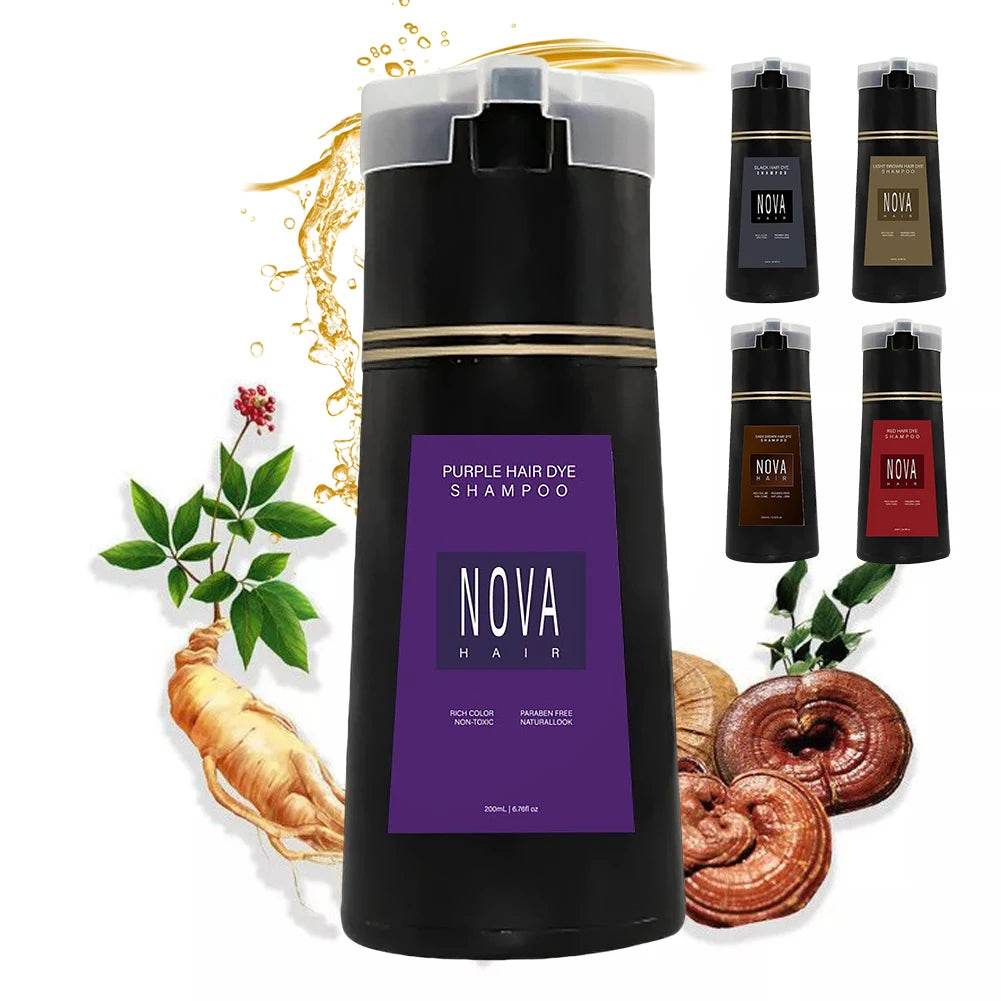 Nova 3-in-1 Hair Coloring Shampoo – Teinture Rapide et Soin Capillaire 200ml - Afrotix