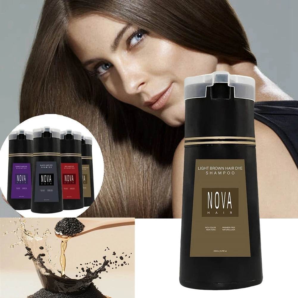 Nova 3-in-1 Hair Coloring Shampoo – Teinture Rapide et Soin Capillaire 200ml - Afrotix