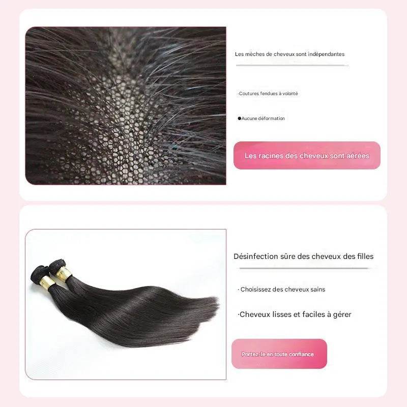 Wig Piece Real Hair Head French Bangs Skull - Afrotix