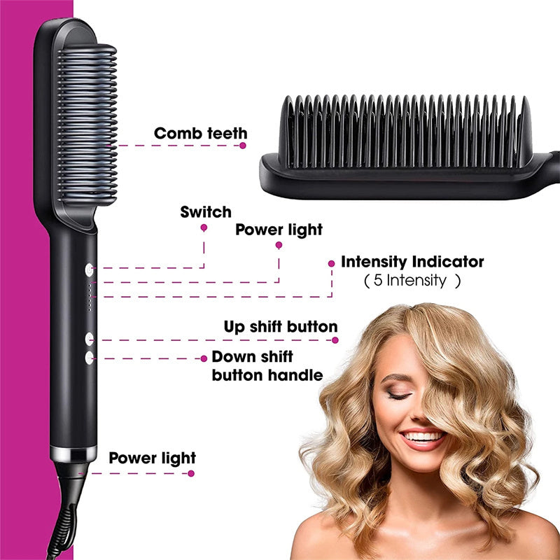 New 2 In 1 Lisseur à cheveux professionnel – Chauffe rapide & anti-brûlure