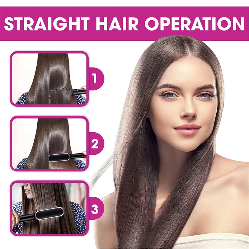 New 2 In 1 Lisseur à cheveux professionnel – Chauffe rapide & anti-brûlure