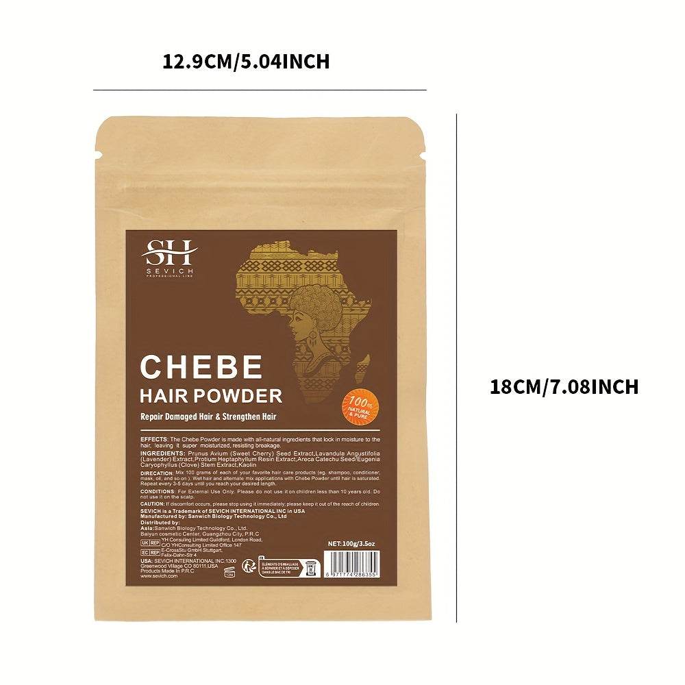 Poudre Chebe pour Tous Types de Cheveux - Renforce & Volumise, - Afrotix