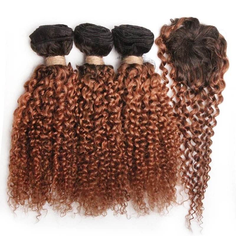 Extensions de cheveux crépus bouclés avec fermeture, cheveux indiens - Afrotix