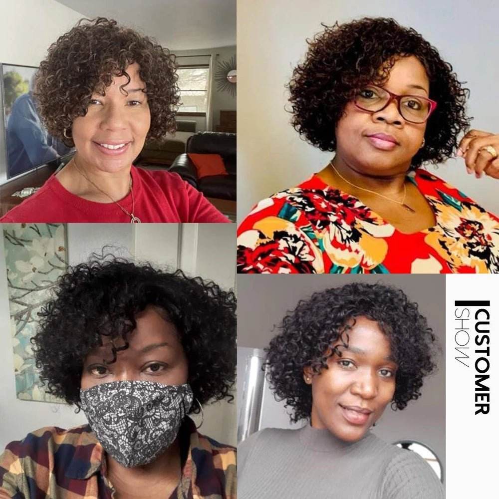 Extensions de cheveux crépus bouclés avec fermeture, cheveux indiens - Afrotix