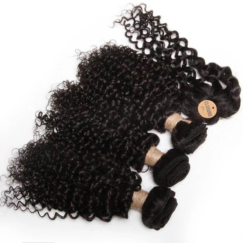 Extensions de cheveux crépus bouclés avec fermeture, cheveux indiens - Afrotix