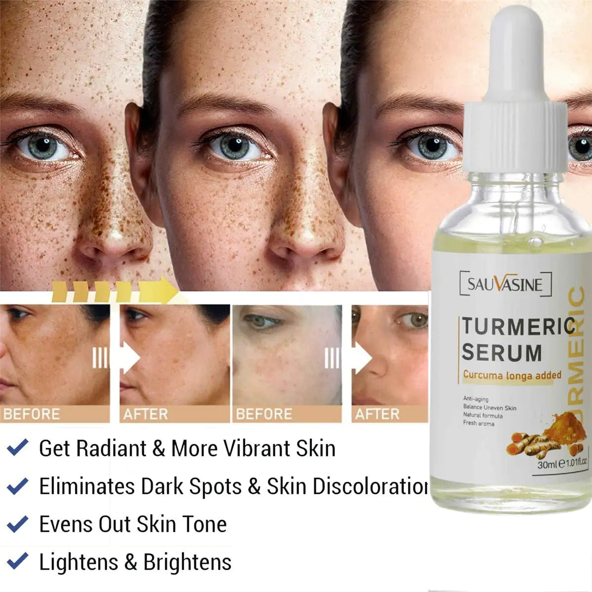 Turmeric Face Whitening Serum - Afrotix