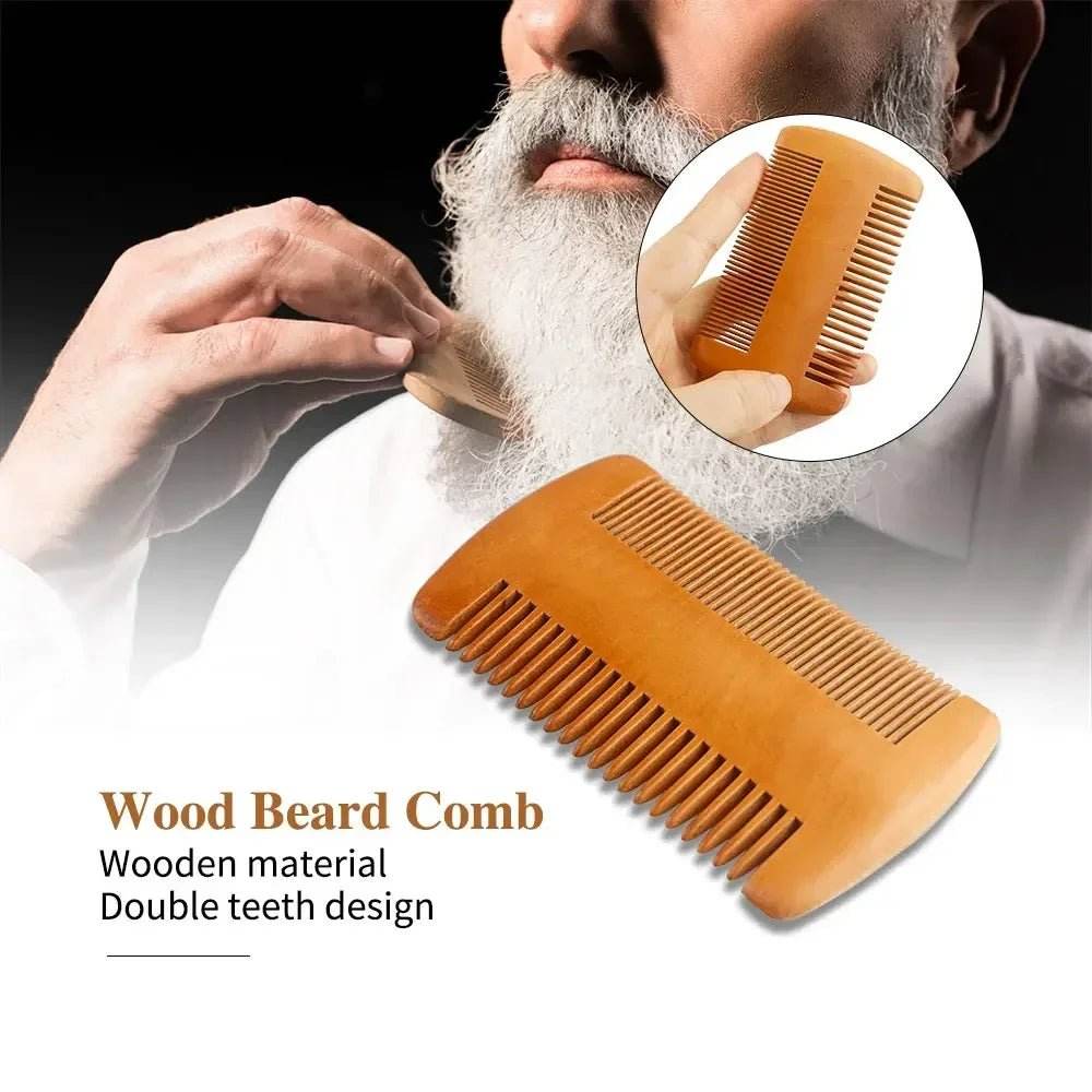 Kit Brosse à Barbe en Poils de Sanglier – 3/4 Pièces avec Pochette Cadeau - Afrotix