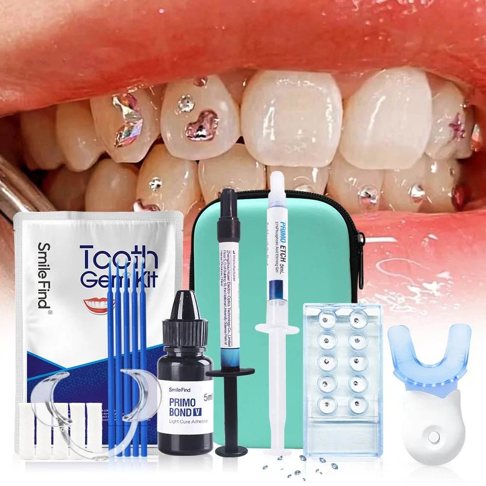 Kit de gemmes de dent de bricolage Diamant Colle sertie Bijoux Cristal Dents - Afrotix