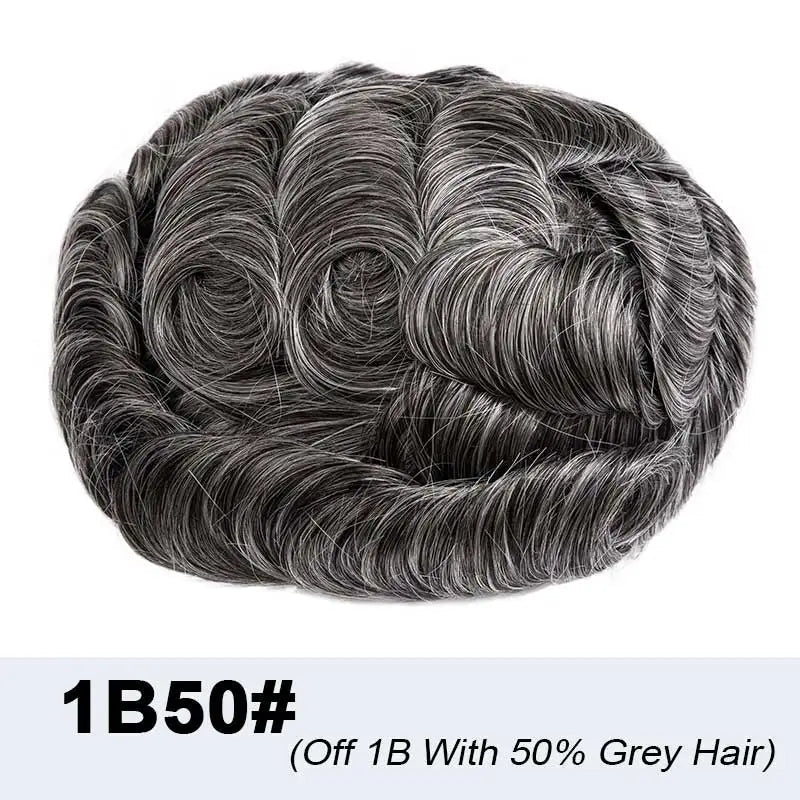 Microskin Prothèse de cheveux masculins Cheveux humains Toupees Prothèse de cheveux pour hommes - Afrotix