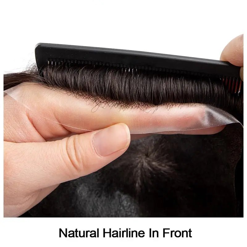 Microskin Prothèse de cheveux masculins Cheveux humains Toupees Prothèse de cheveux pour hommes - Afrotix