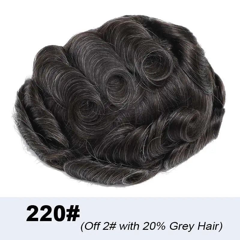 Microskin Prothèse de cheveux masculins Cheveux humains Toupees Prothèse de cheveux pour hommes - Afrotix