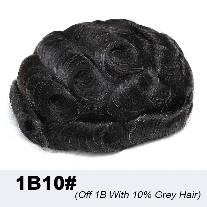 Microskin Prothèse de cheveux masculins Cheveux humains Toupees Prothèse de cheveux pour hommes - Afrotix