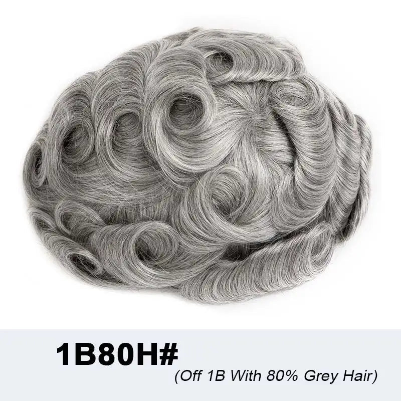 Microskin Prothèse de cheveux masculins Cheveux humains Toupees Prothèse de cheveux pour hommes - Afrotix