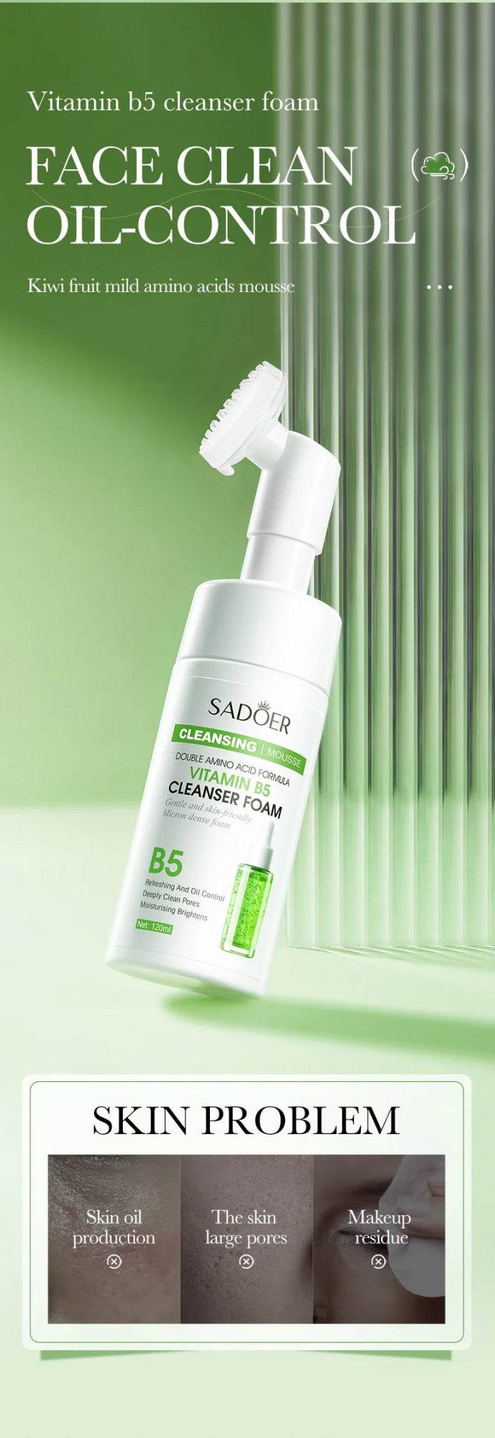 Nettoyant visage moussant à la vitamine C et au Q10, - Afrotix