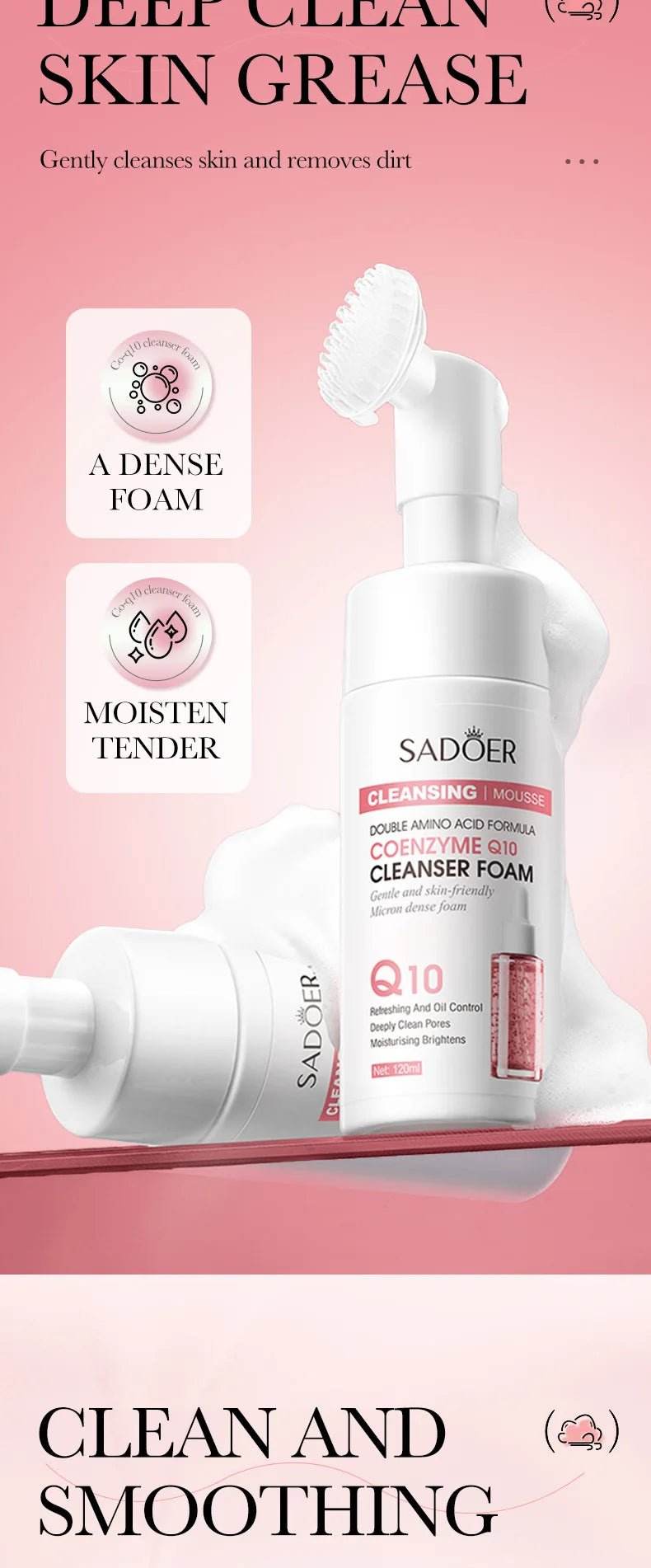 Nettoyant visage moussant à la vitamine C et au Q10, - Afrotix
