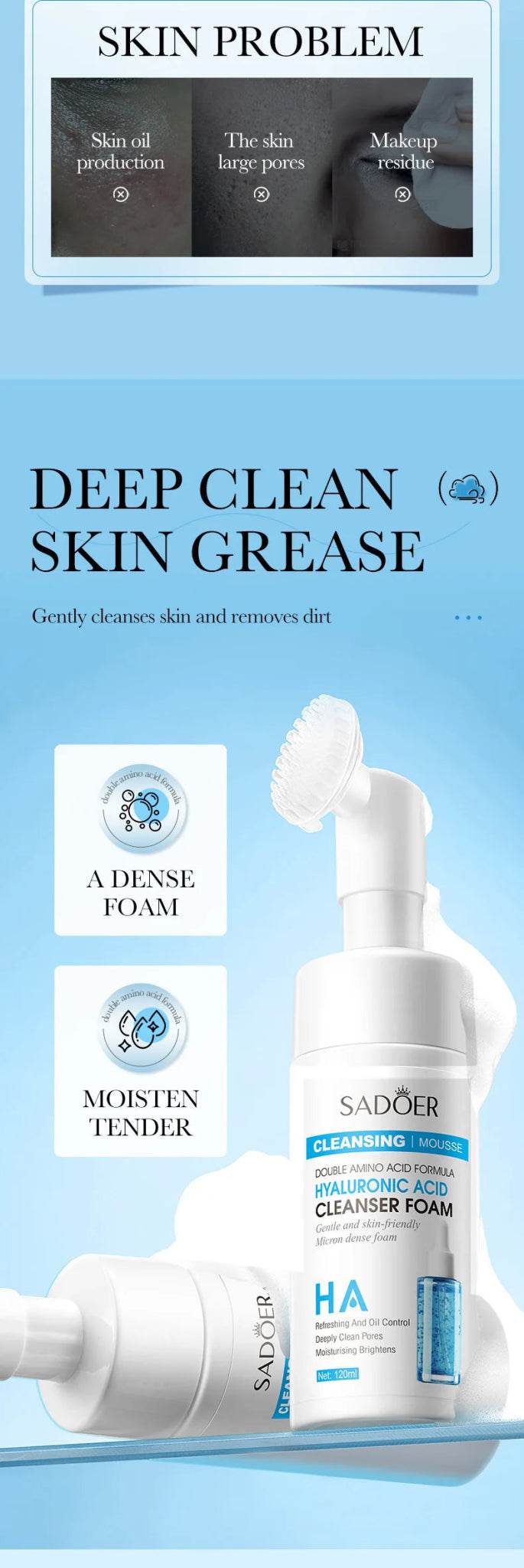 Nettoyant visage moussant à la vitamine C et au Q10, - Afrotix