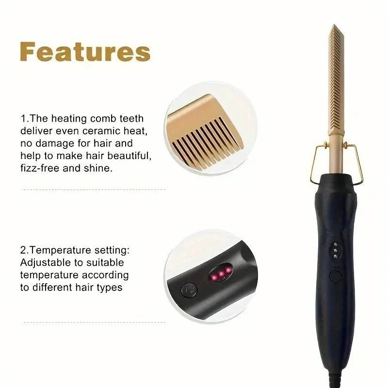 Peigne à cheveux chauffant électrique, - Afrotix