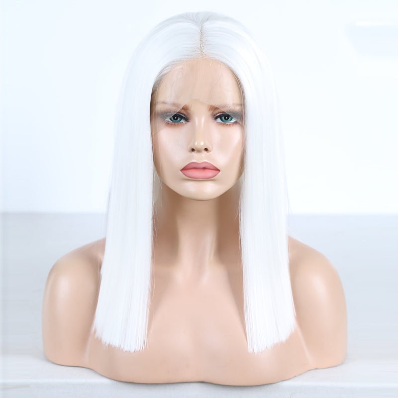 Perruques Courtes Style Bob T Blancs avec Dentelle et Baby Hair - Afrotix