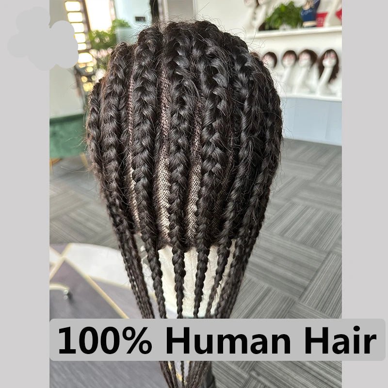 Perruques tressées pleine dentelle crochet tresses cheveux cornrow 11 Tracks Human Hair - Afrotix