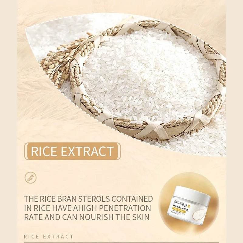 Purées de riz réduit les rides, adoucit la peau, améliore la texture de la peau, hydrate et nourrit - Afrotix