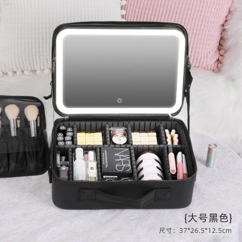 Trousse de Maquillage Lumineuse – Grande Capacité avec Miroir Plein Écran - Afrotix