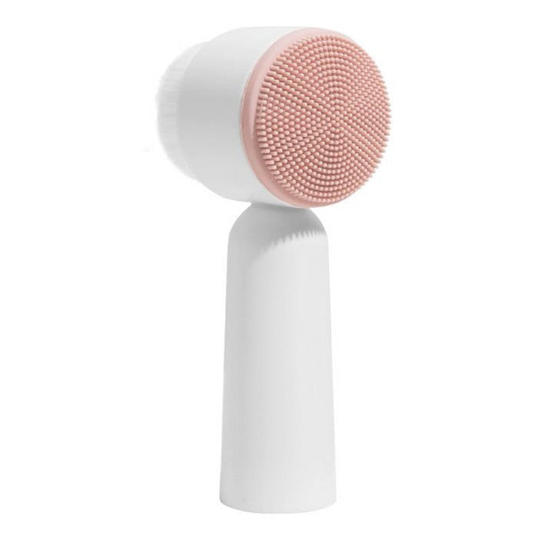 Portable Double Side Silicone Facial Cleanser Brush Soft Hair Face Massage Washing Brush Blackhead Remover Skin Care Tool 20#42 eprolo
