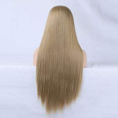 Perruque Linen en dentelle frontale ombrée, perruque synthétique avec raie au milieu - Afrotix
