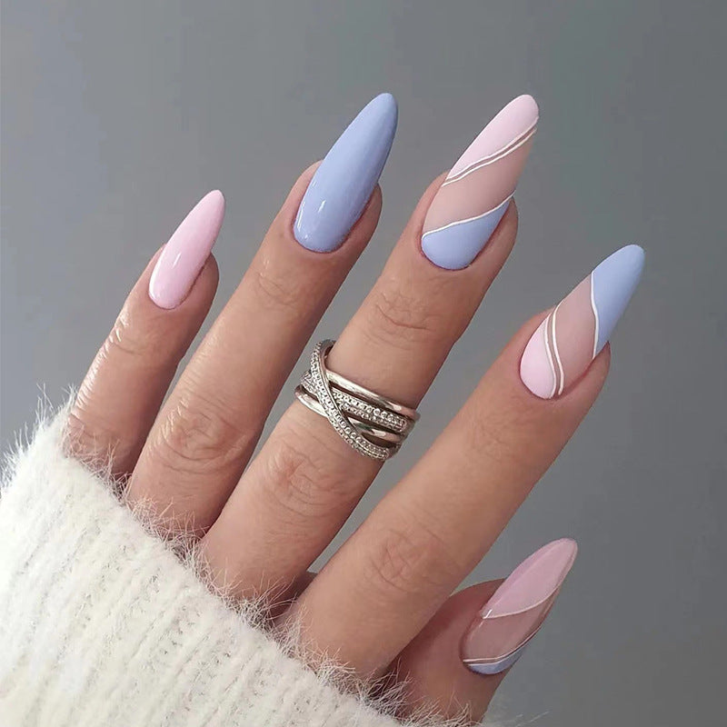 Parches de manicura terminados, uñas para usar, parches de manicura en forma de gota,