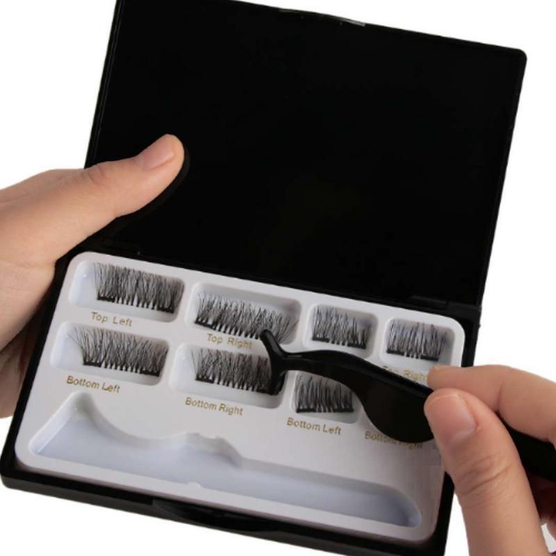8pcs Magnetic eyelashes with 3 magnets handmade 3D magnetic lashes natural false eyelashes magnet lashes with gift box 40 eprolo