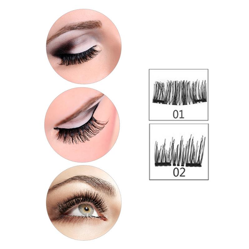 8pcs Magnetic eyelashes with 3 magnets handmade 3D magnetic lashes natural false eyelashes magnet lashes with gift box 40 eprolo