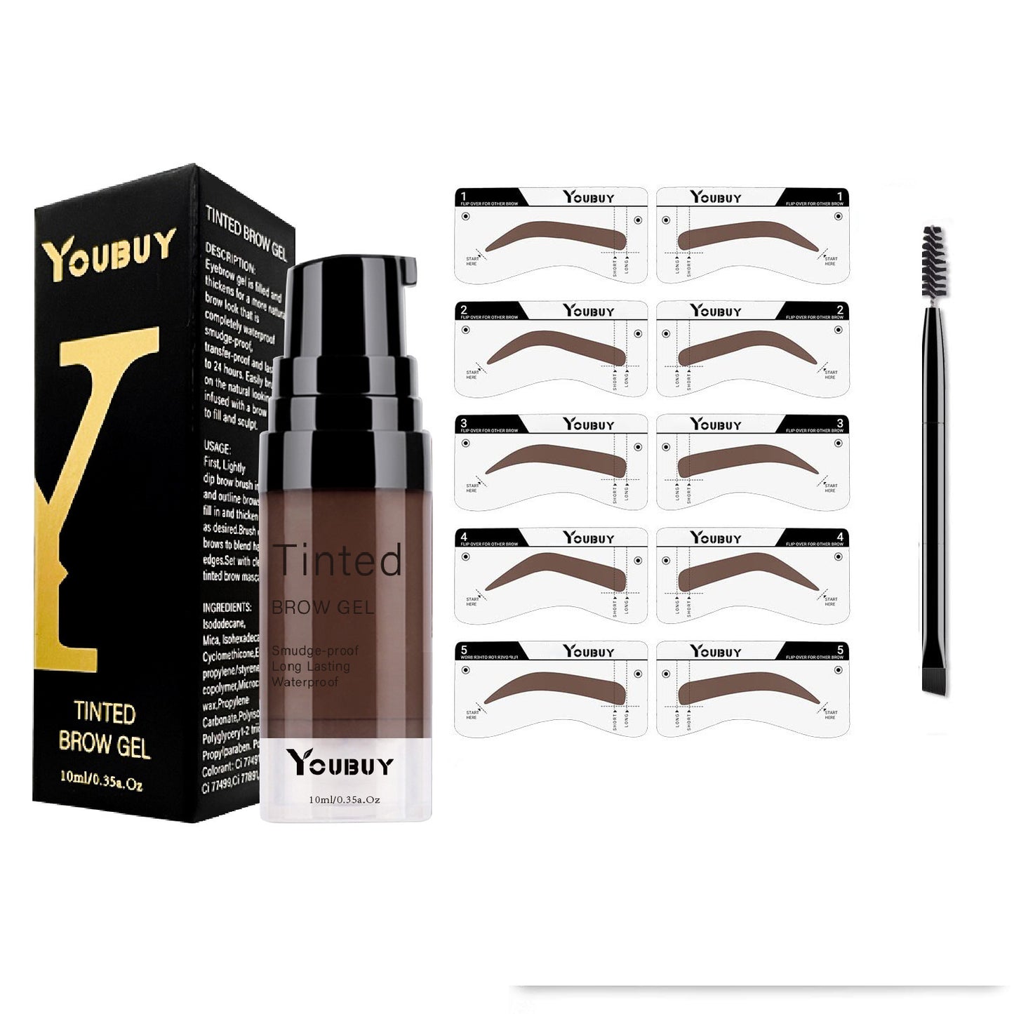 Teinture pour sourcils waterproof à séchage rapide, effet naturel, longue tenue, - Afrotix