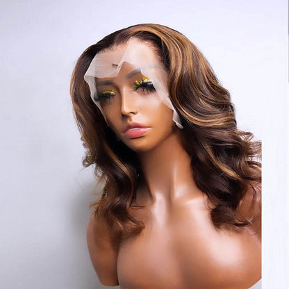 Perruque Coloration Piano - Fibres Naturelles - Style Lace Front - Afrotix