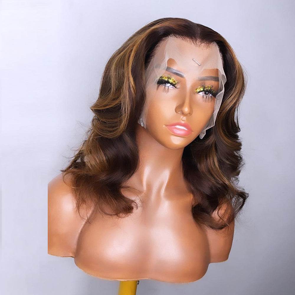 Perruque Coloration Piano - Fibres Naturelles - Style Lace Front - Afrotix