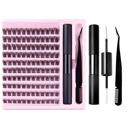 Kit DIY Extensions de Cils – Set Privé avec Clusters, Colle et Pince