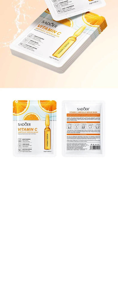 10pcs Vitamine C Masque Visage Soin du visage Hydratant - Afrotix