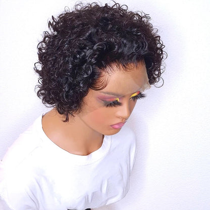 Perruque Front Lace - Coupe Courte Pixie - Cheveux 100 % Naturels
