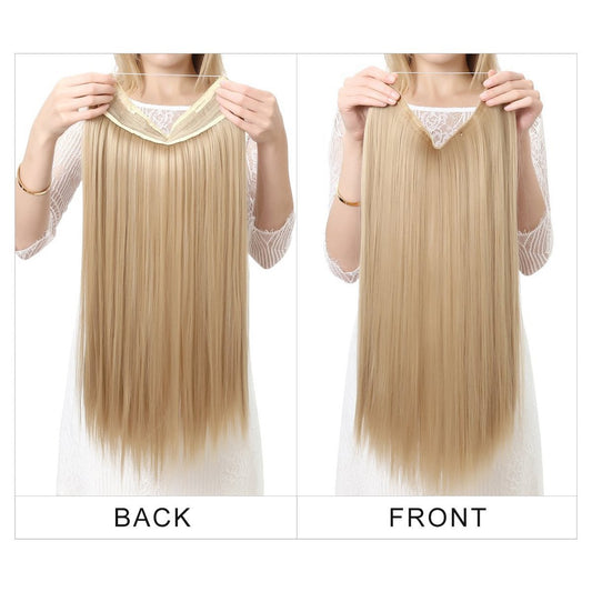 Wigs Women&#039;s Natural Wigs, One-piece Long Straight Hair, High-temperature Silk Fish Line Hair Extensions - Afrotix #