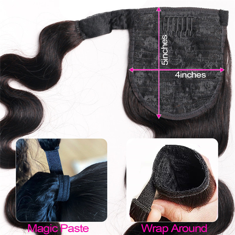 Wig Jurchen Human Hair Ponytail Bandage Bundled Ponytail eprolo