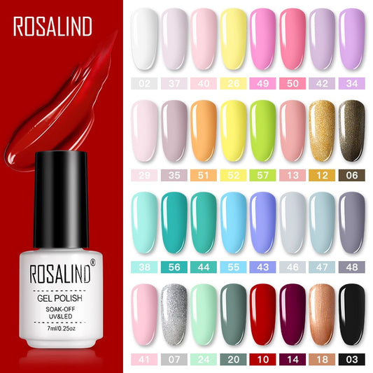 ROSALIND Gel Polish Set Manicure for Nails Semi Permanent Vernis top coat UV LED Gel Varnish Soak Off Nail Art Gel Nail Polish eprolo