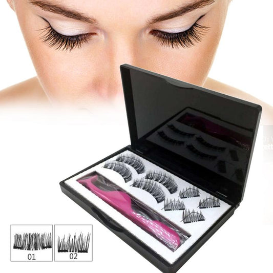 8pcs Magnetic eyelashes with 3 magnets handmade 3D magnetic lashes natural false eyelashes magnet lashes with gift box 40 eprolo