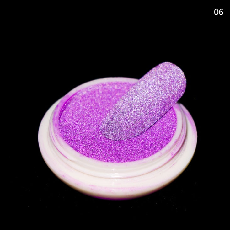 1Box Reflective Nail Glitter Powder Shiny Dust Glow In The Dark For Bar Disco Sparkling Pigment Fluorescent Nail Art Decorations eprolo