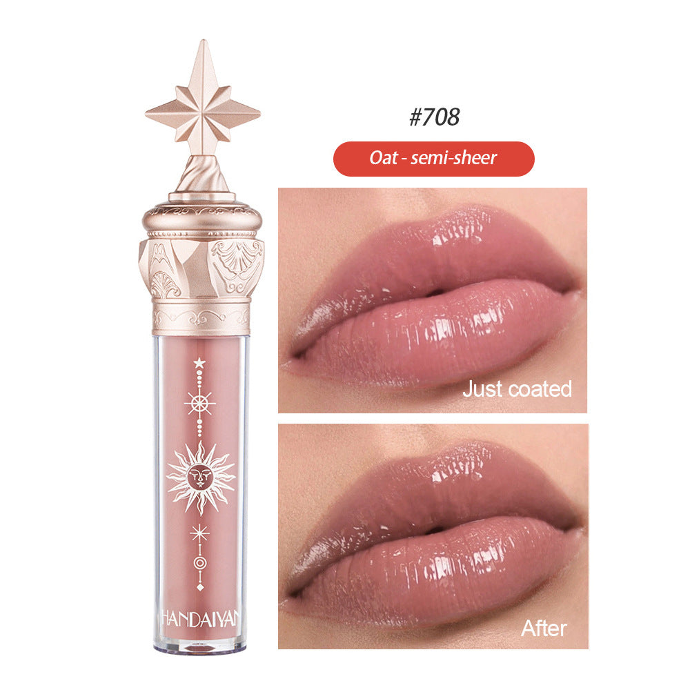 HANDAIYAN  Lip Gloss Lipstick Water Gloss Film Mirror Lip Glaze Glass Lip Gloss Moisturizing Lasting And Not Easy To Fade eprolo