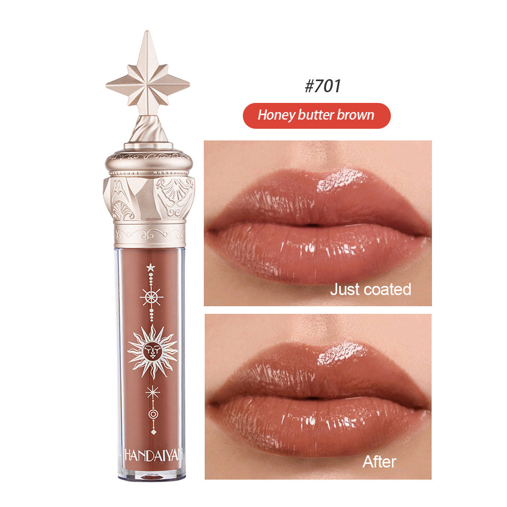 HANDAIYAN  Lip Gloss Lipstick Water Gloss Film Mirror Lip Glaze Glass Lip Gloss Moisturizing Lasting And Not Easy To Fade eprolo