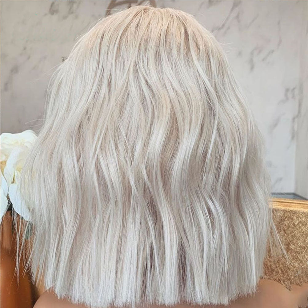 Wig 60# Ladies Front Lace Chemical Fiber To Shoulder Short Curly Wig Headgear eprolo