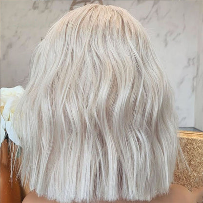 Wig 60# Ladies Front Lace Chemical Fiber To Shoulder Short Curly Wig Headgear eprolo