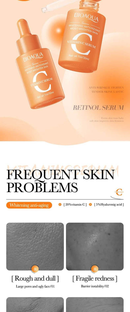 3 sérums pour le visage combinant vitamine C, rétinol et acide hyaluronique, - Afrotix